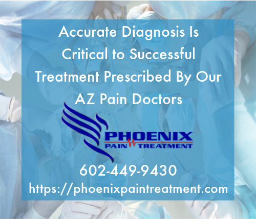 graphic stating Accurate Diagnosis Is Critical to Successful Treatment Prescribed By Our AZ Pain Doctors