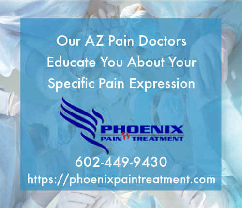 graphic stating Our AZ Pain Doctors Educate You About Your Specific Pain Expression
